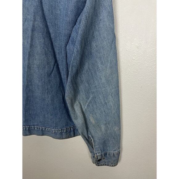 Vintage Levi's Orange R Tab Blue Lightweight Denim Shirt Jacket Large - Picture 4 of 13
